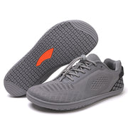 Oakmere Linden dark gray wide-toe walking shoes with non-slip rubber outsole detail