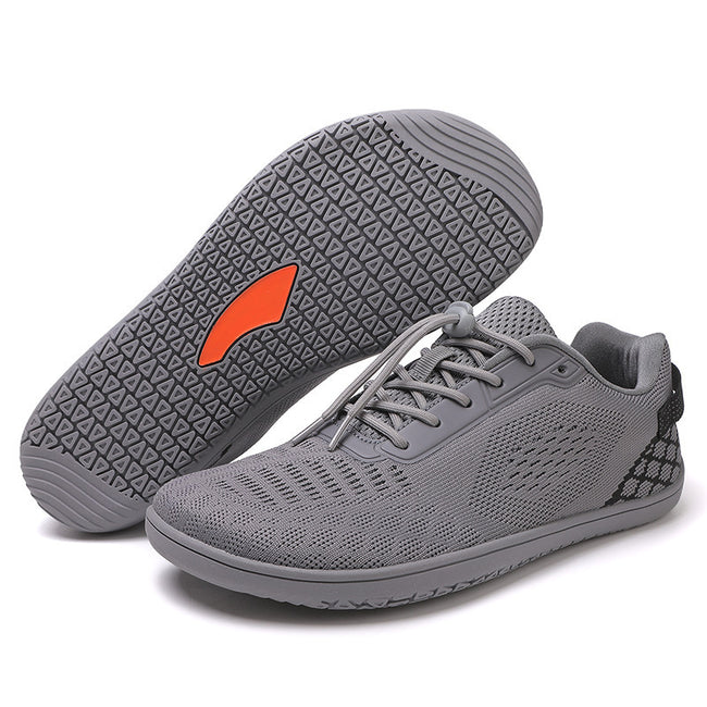 Oakmere Linden dark gray wide-toe walking shoes with non-slip rubber outsole detail
